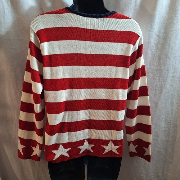 Red and White Striped Sweater with Stars - Picture 5 of 6